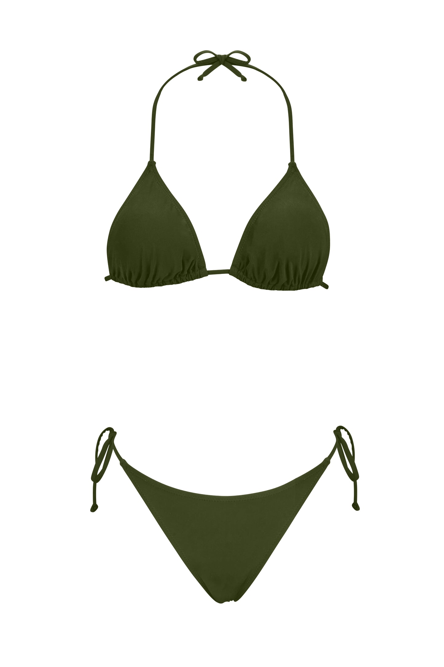 טופ ביקיני משולשים בייסיק - ירוק זית