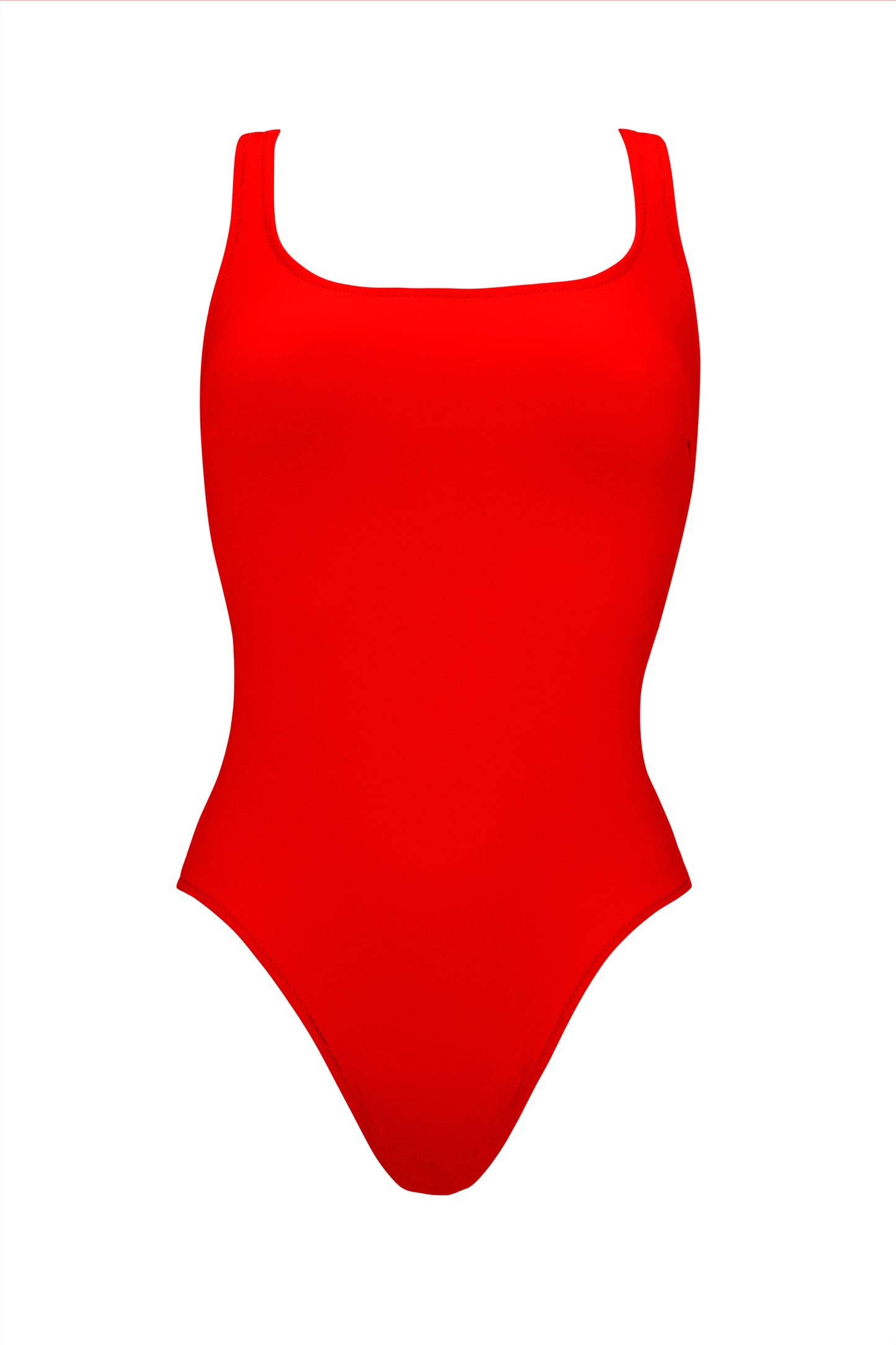 בגד ים שלם גופייה מחטב בייסיק - אדום