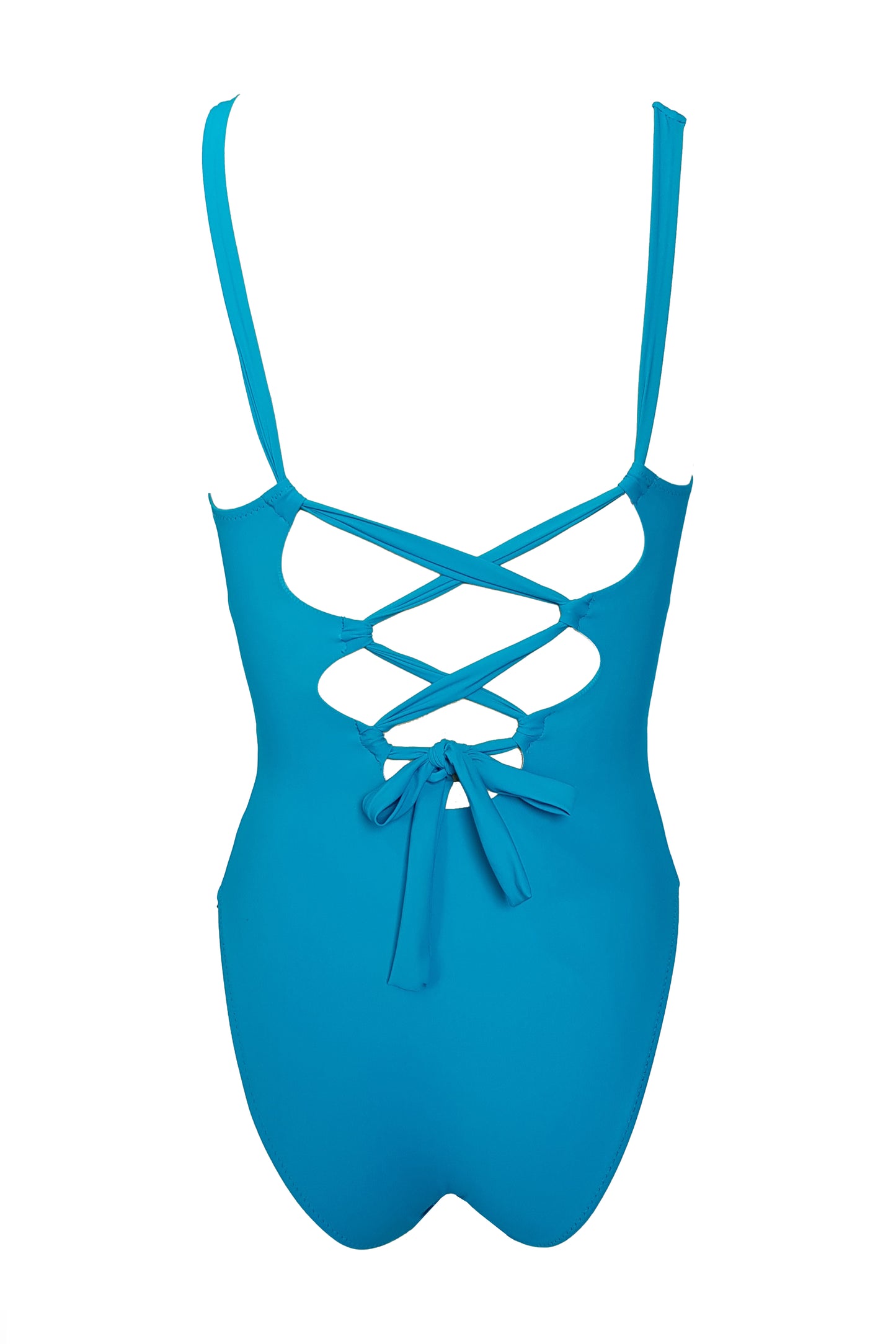 בגד ים שלם מחטב קאפרי - טורקיז פס