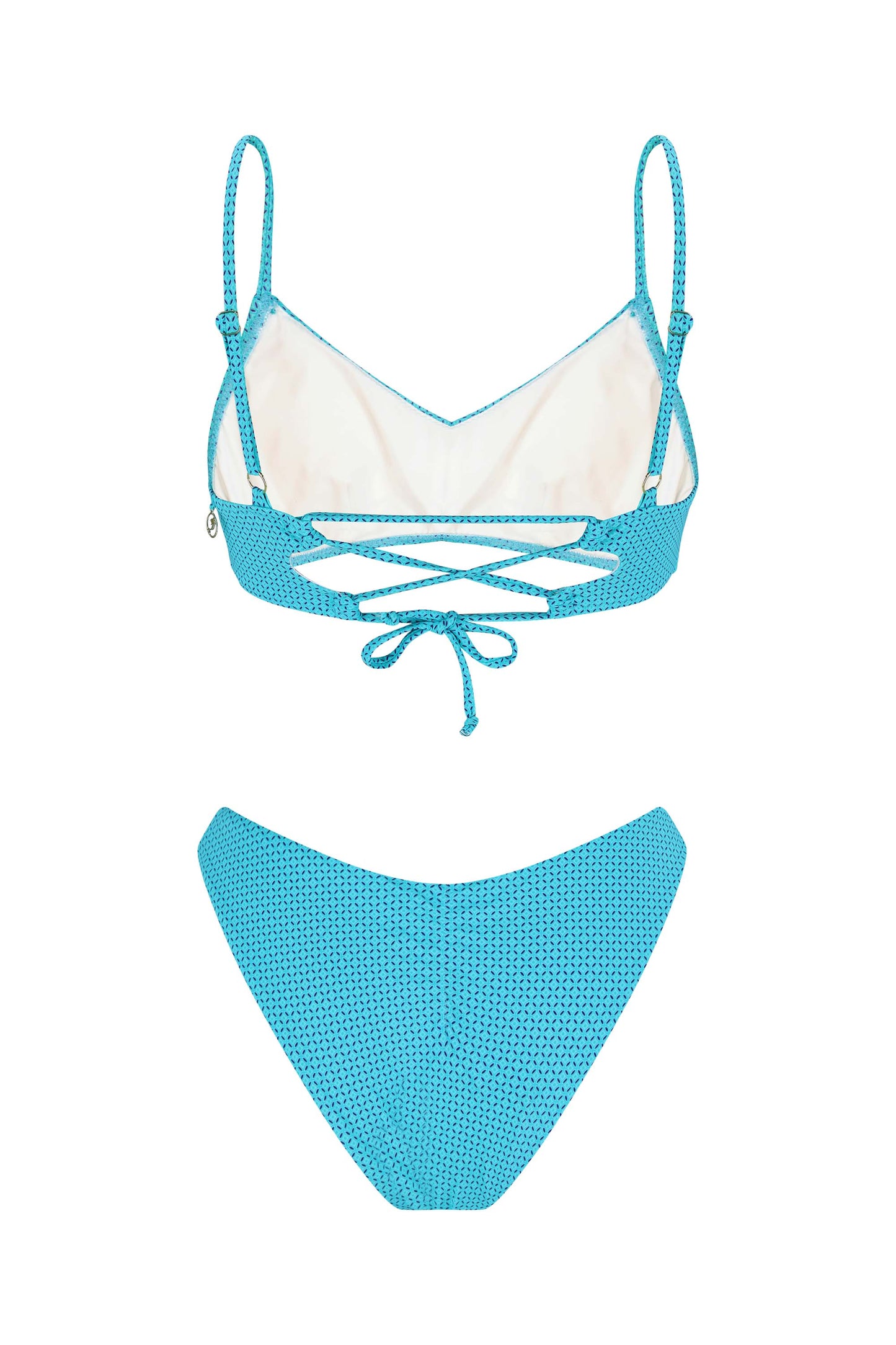 סט ביקיני גוזייה כרתים - הדפס טורקיז