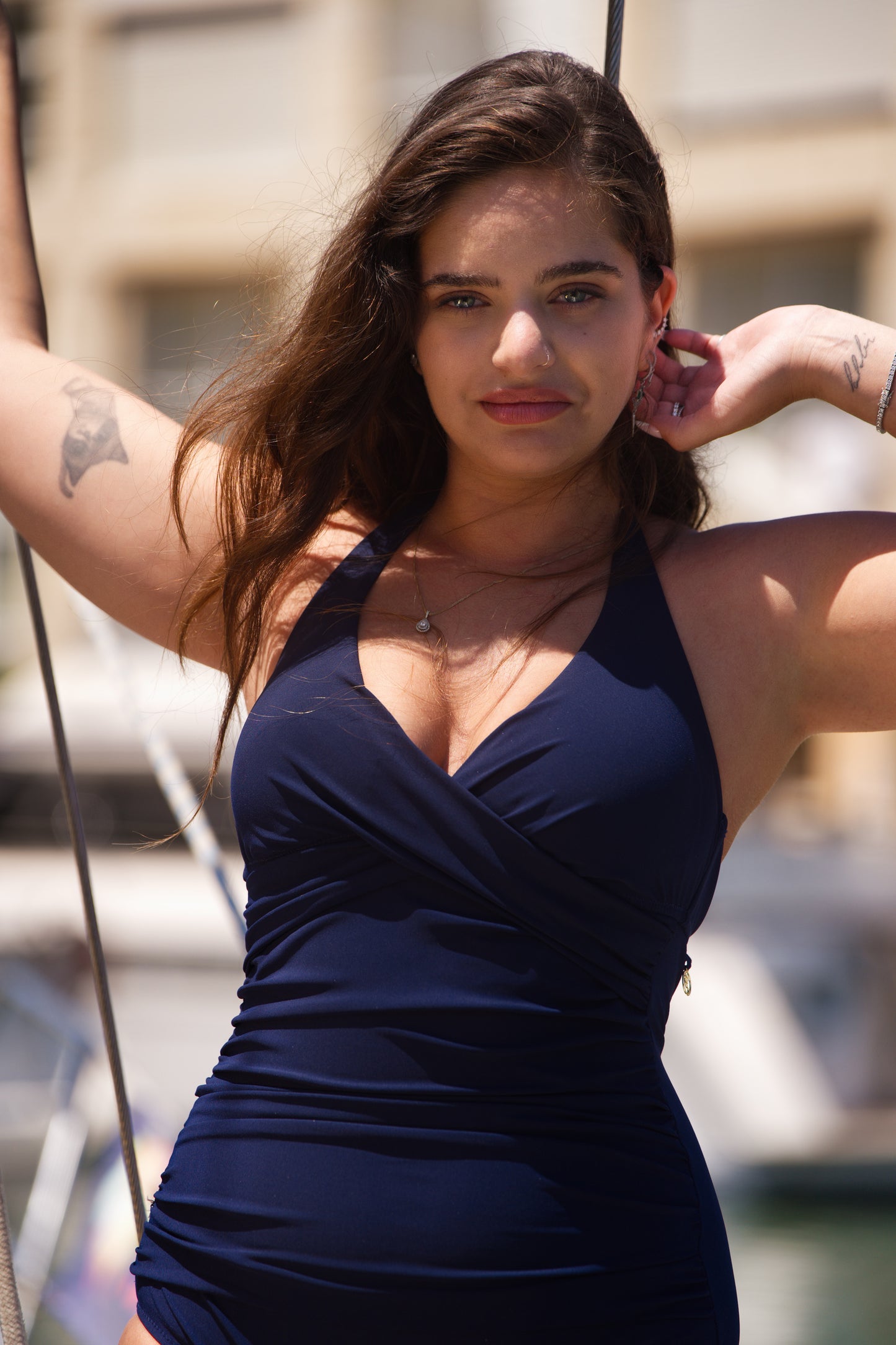 בגד ים שלם מחטב אנסטסיה - כחול נייבי