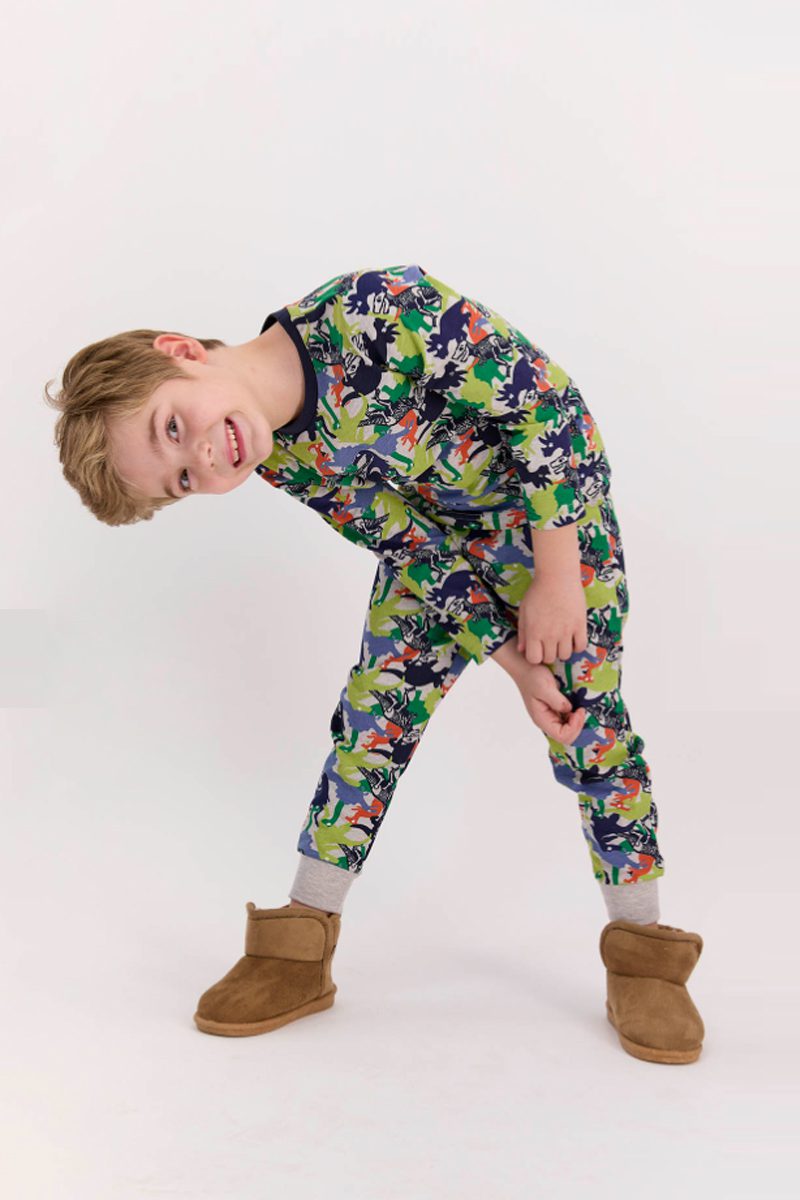 פיג’מה לבנים דינוזאורים ירוק ן Morena