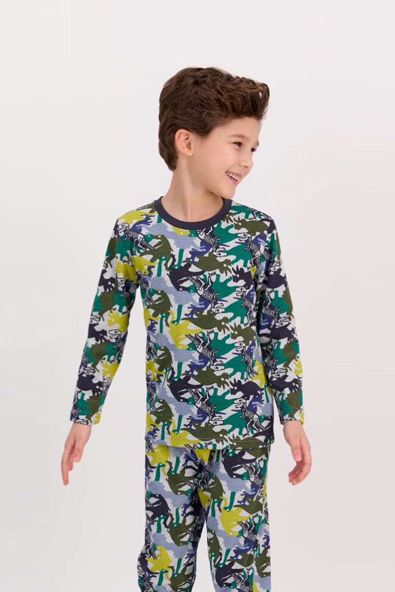 פיג’מה בנים דינוזאורים כחול ן Morena