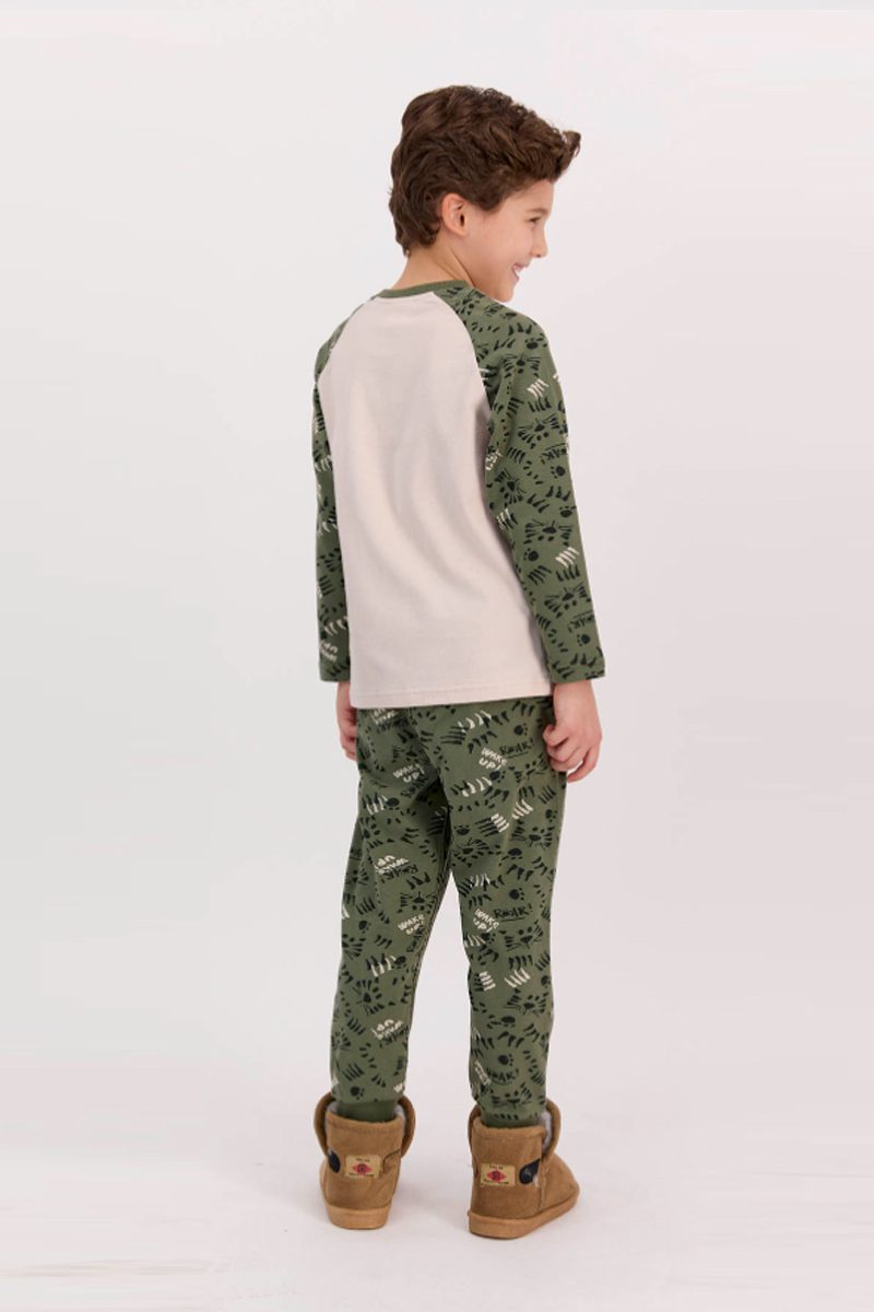 פיג’מה לבנים שאגת הנמר ירוק - WAKE UP ן Morena