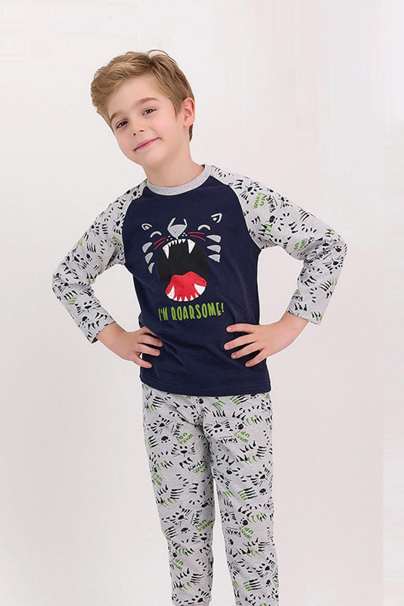 פיג’מה ילדים נמר כחול - I AM ROARSOME ן Morena