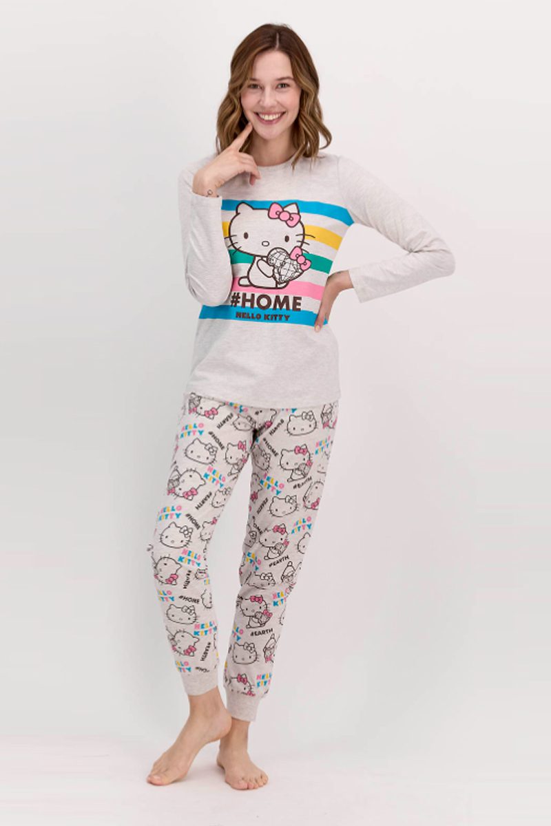 פיג’מה לילדות הלו קיטי(HELLO KITTY) פסים ן Morena