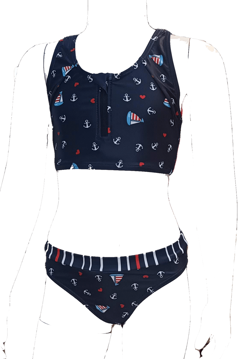 סט טופ ארוך+רוכסן נאוטיקל ן Morena