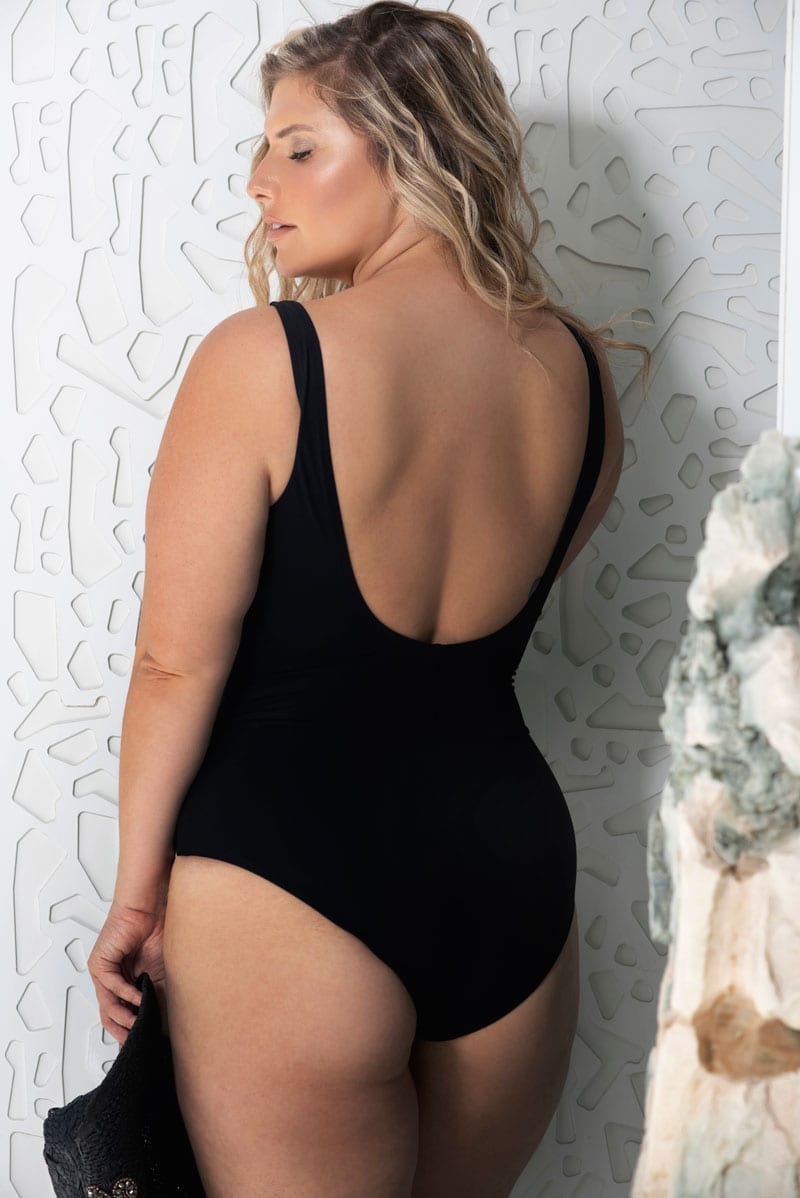 בגד ים שלם פלאס מחטב מינה שחור ן Morena