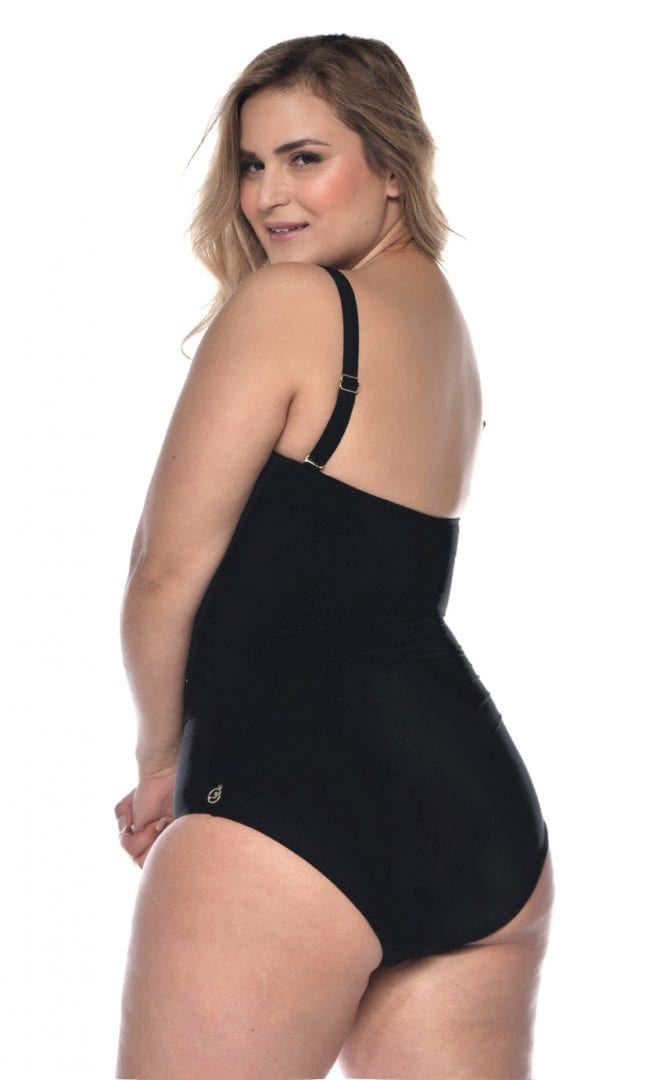 בגד ים שלם פלאס מחטב סטרפלס שרלוט שחור ן Morena