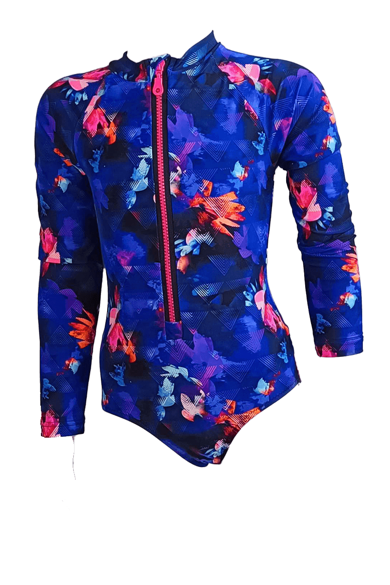 בגד ים שלם ילדות שרוול ארוך מילקי טרופי ן Morena