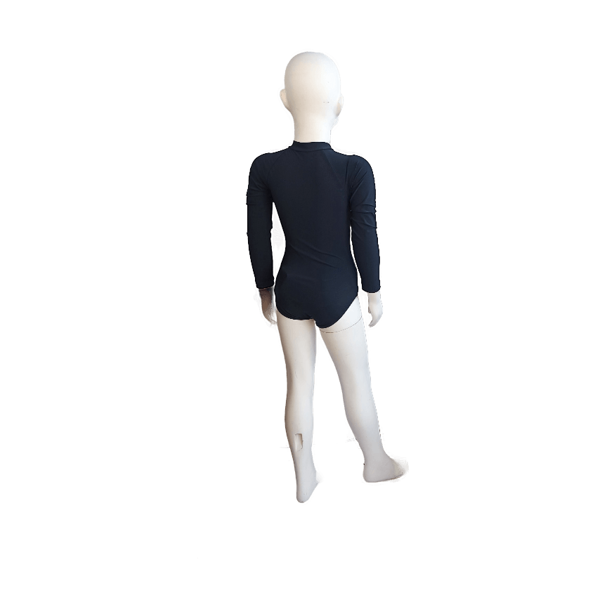 בגד ים שלם לילדות שרוול ארוך מילקי שחור ן Morena