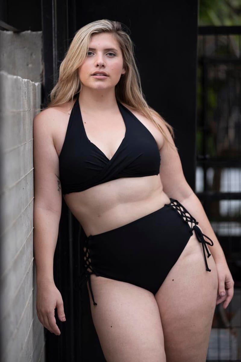 תחתון ביקיני פלאס גבוה קמילו - שחור ן Morena