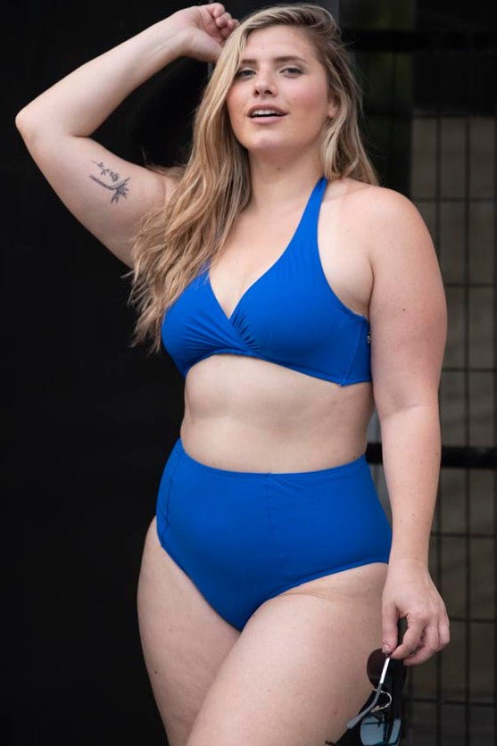 תחתון ביקיני פלאס פרינסס מחטב גבוה פריז - כחול רויאל ן Morena