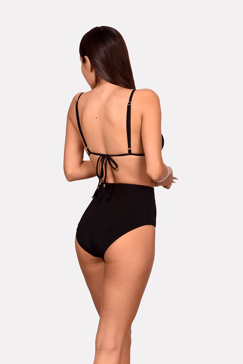 תחתון ביקיני פרינסס מחטב גבוה פריז - שחור ן Morena