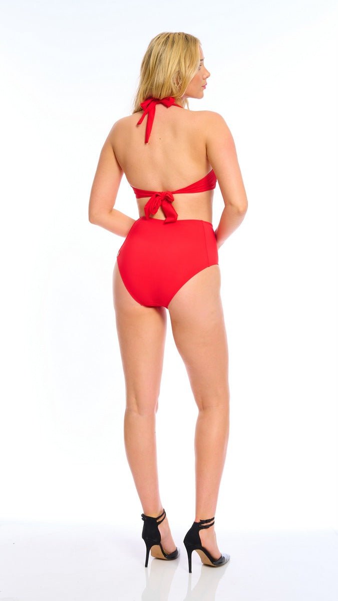 תחתון ביקיני פרינסס מחטב גבוה פריז - אדום ן Morena