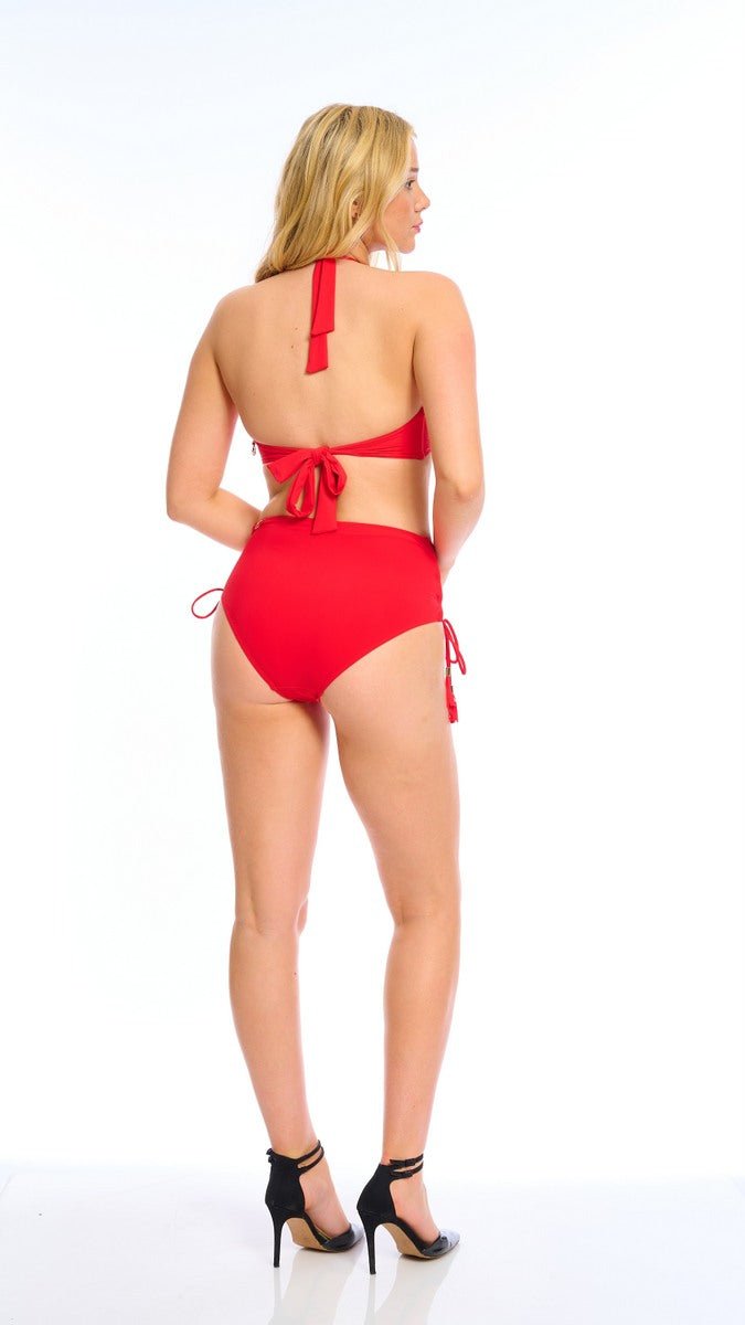 טופ ביקיני חצי מעטפה ברזל קולר - אדום ן Morena