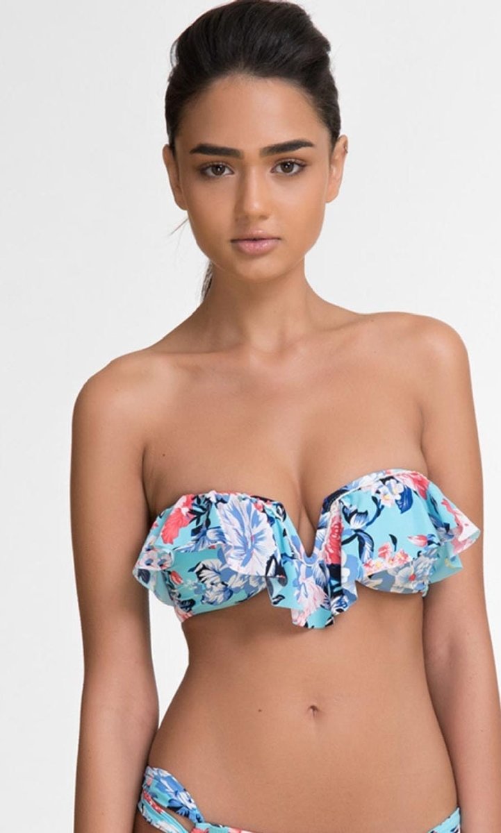 טופ ביקיני סטרפלס קייסי פרחוני ן Morena