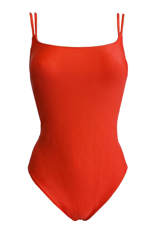 בגד ים שלם מחטב שתי כתפיות משמר המפרץ כתום