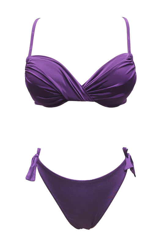 טופ ביקיני מעטפת קידמי סגול מבריק