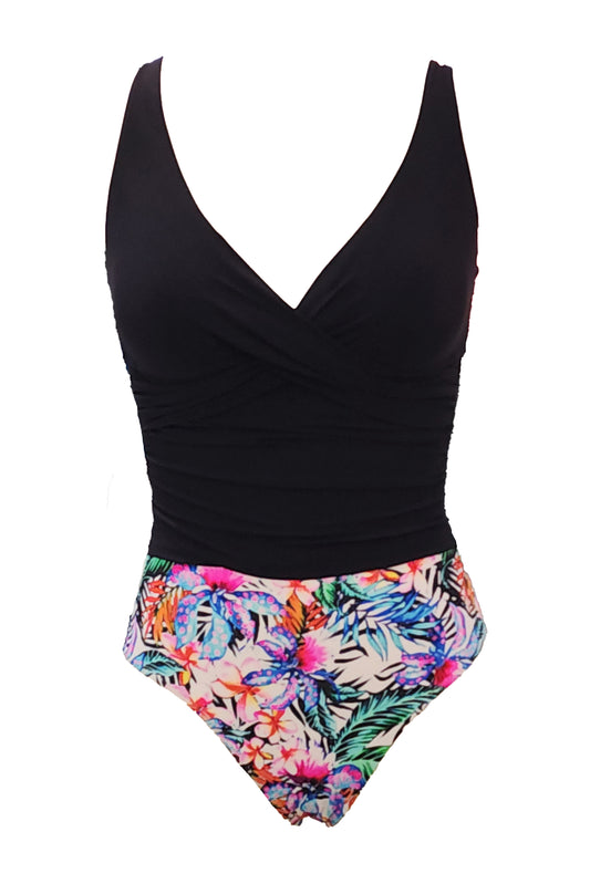 בגד ים שלם מחטב מעטפה פוקט פרחוני