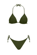טופ ביקיני משולשים בייסיק - ירוק זית