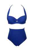טופ ביקיני קולר פושאפ כחול מבריק
