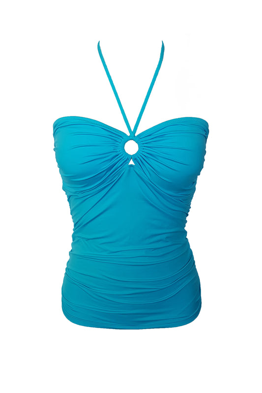 גופיית בגד ים טנקיני טבעת - טורקיז