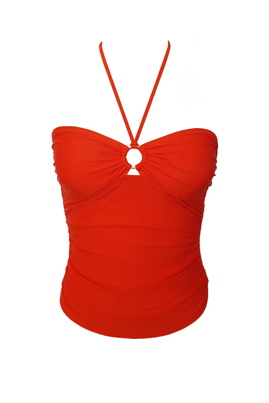 גופיית בגד ים טנקיני טבעת - כתום