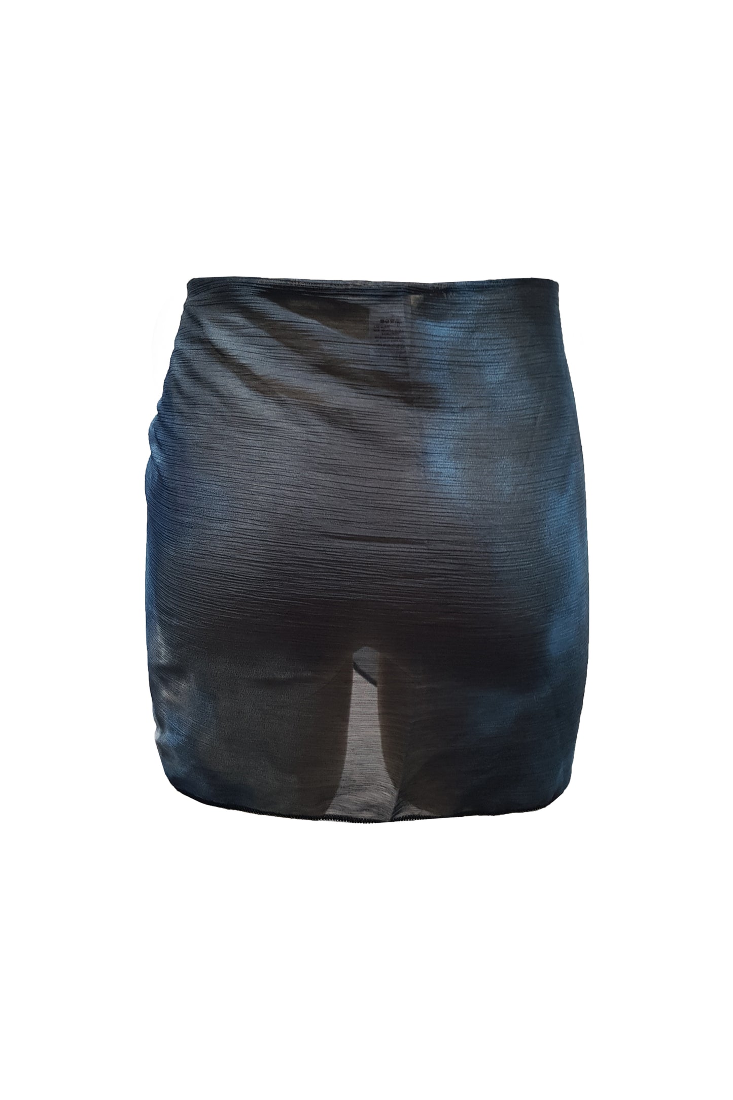 פראו קשירה שיפון קצר הדפס כחול כהה