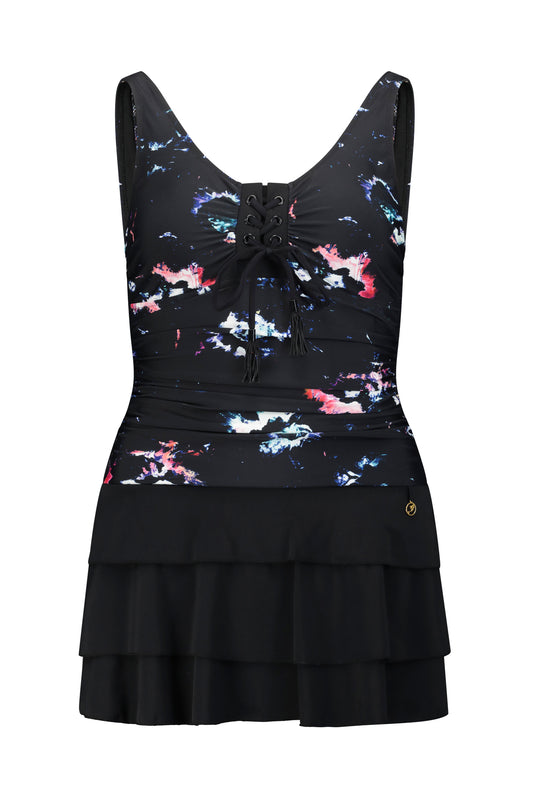 בגד ים שלם שמלה מחטב איטלקי-ונציה שחור