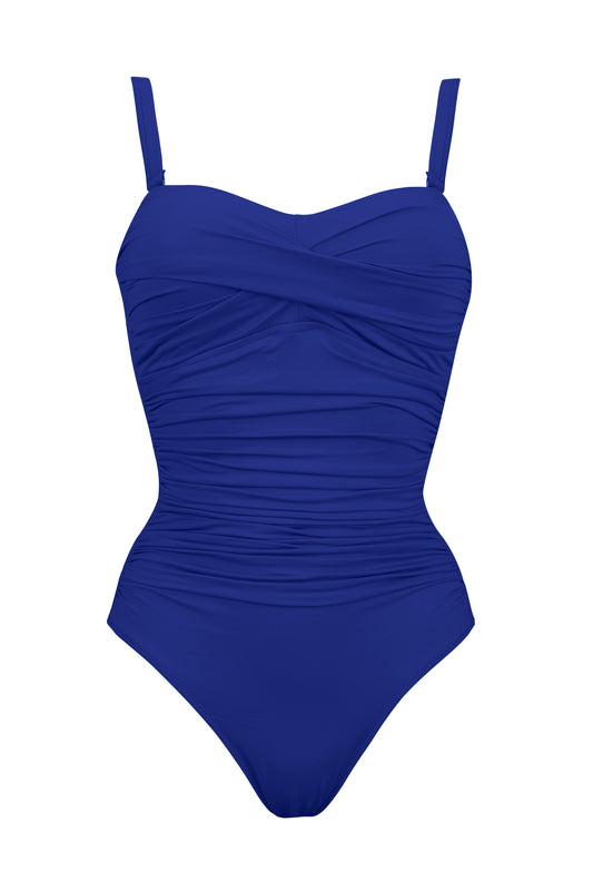 בגד ים שלם מחטב סטרפלס ליאורה כחול אינק