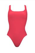 בגד ים שלם גופייה מחטב בייסיק - אדום קורל