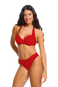 טופ ביקיני קולר פושאפ מיאמי אדום מבריק
