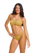 טופ ביקיני צמה - זהב מבריק