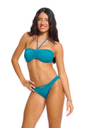 תחתון ביקיני צמה - טורקיז מבריק