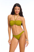 טופ ביקיני צמה - ירוק מבריק