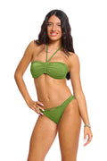 טופ ביקיני צמה - ירוק מבריק