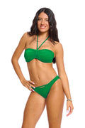 טופ ביקיני צמה - ירוק מבריק