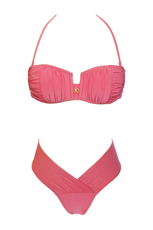 טופ ביקיני סטרפלס דובאי ורוד