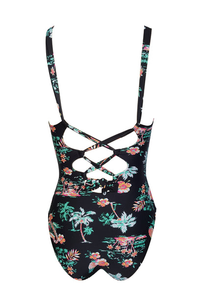 בגד ים שלם מחטב קאפרי - הדפס פרחוני