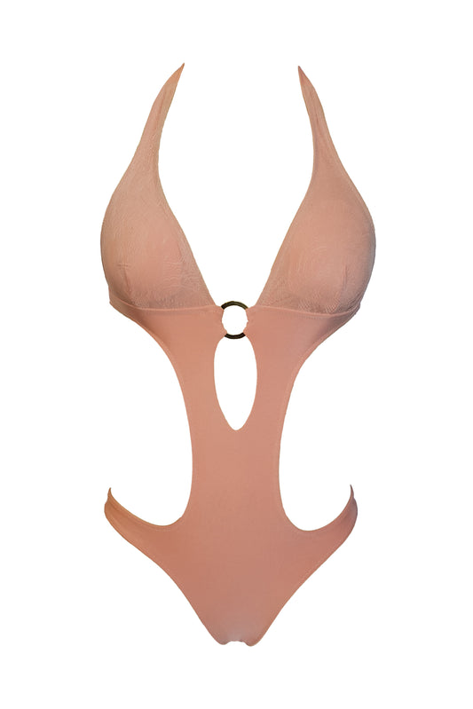 בגד ים שלם מונוקיני תחרה פיץ'