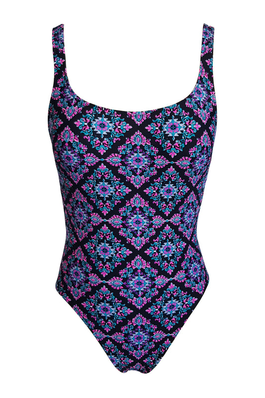 בגד ים שלם גופייה מחטב בייסיק - פינק