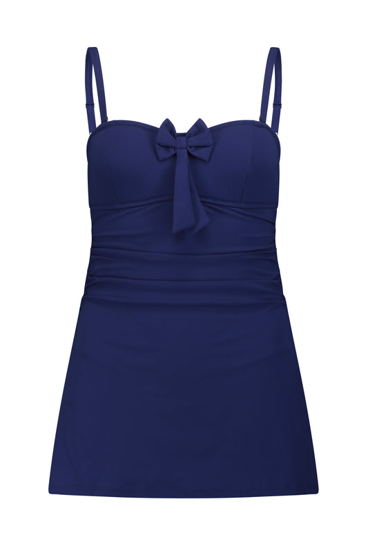 בגד ים שלם שמלה פלאס מחטב בילי כחול אינק