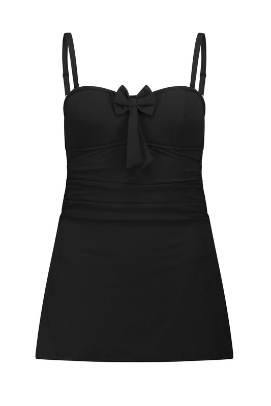 בגד ים שלם שמלה פלאס מחטב בילי שחור