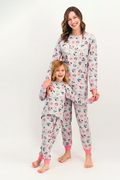 פיג'מה נשים דיסני מיני מאוס בצבע אפור בהיר