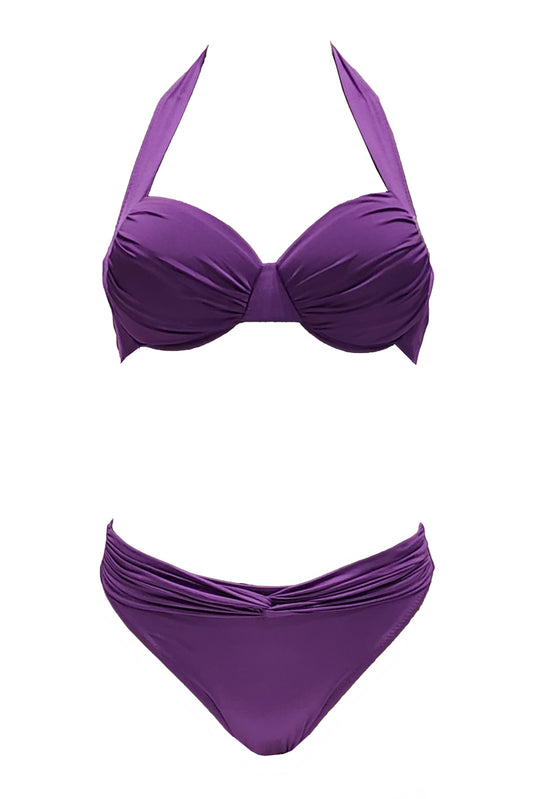 תחתון ביקיני גבוה קלאסי ונצואלה סגול מבריק