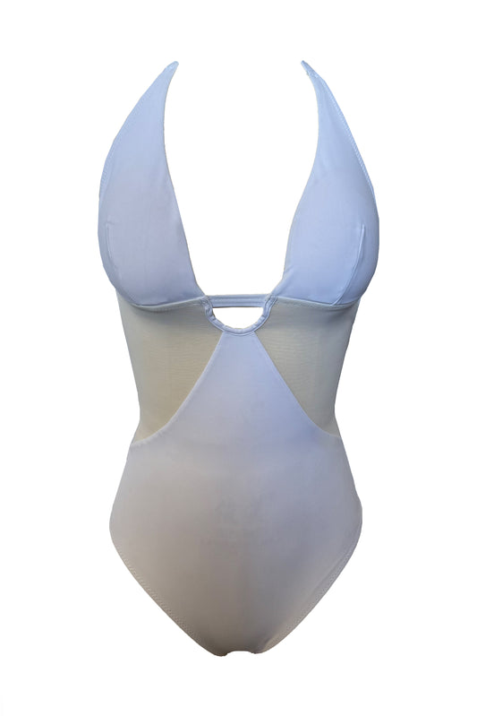 בגד ים שלם מחטב רשת לבן