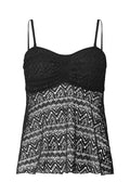 טופ טנקיני סטרפלס קרושה כפתורים יסמין- שחור