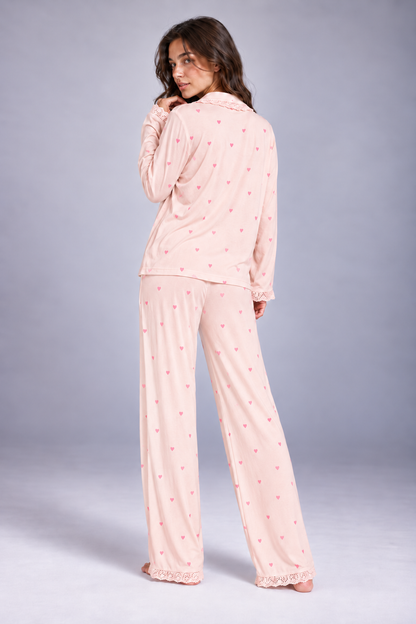 lambada-women-PINK-heart-pajama-back
