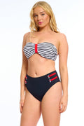 סט ביקיני סטרפלס קיתנוס שחור לבן ן Morena